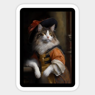 Maine Coon Classic Cat Portrait Sticker